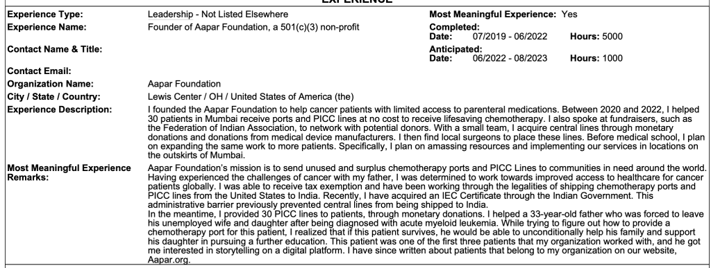 Leadership AMCAS Activity Example - Cracking Med School Admissions