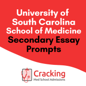 Medical University of South Carolina Secondary Application Essay Prompts